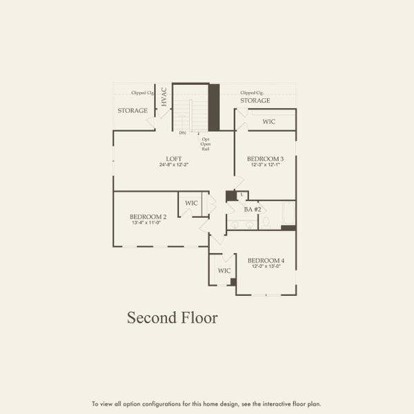 2D floor plan layout for the Moorpark by Pulte Homes in Devonshire, Mount Juliet, TN (Image 4).