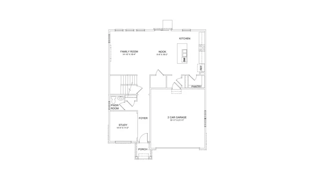 2D floor plan layout for the Bridgeport by D.R. Horton in Jackson Creek, Monument, CO (Image 3).
