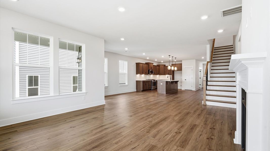 Accomplished layout centers around a spacious family room with exceptional flow and flexibility Accomplished layout centers around a spacious family room with exceptional flow and flexibility