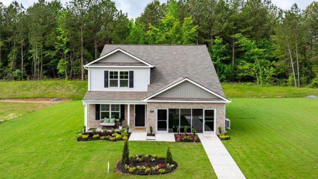 Front exterior of a new home in Price's Crossing, LaFayette, GA, highlighting curb appeal (Image 22).