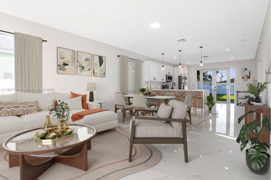 Furnished interior view inside a new home in , Dania Beach (Image 14). Furnished interior view inside a new home in , Dania Beach (Image 14).