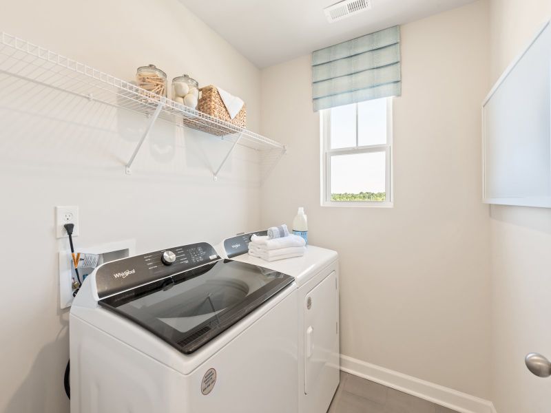 Laundry days have never been easier with this large, spacious laundry room. Laundry days have never been easier with this large, spacious laundry room.