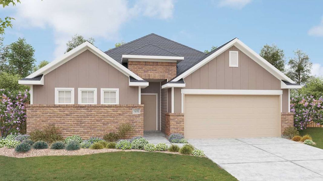 Representative exterior photo of a completed home built from the Blanton by DRB Homes in Calumet, Jarrell, TX (Image 6).