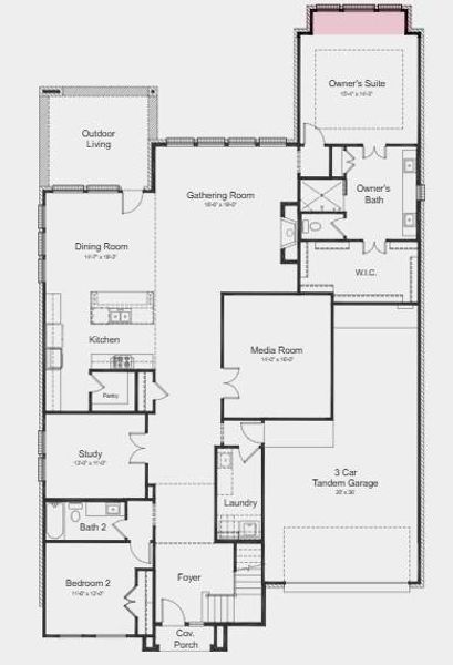 First Floor Plan -Additional highlights include: bay window in the primary suite