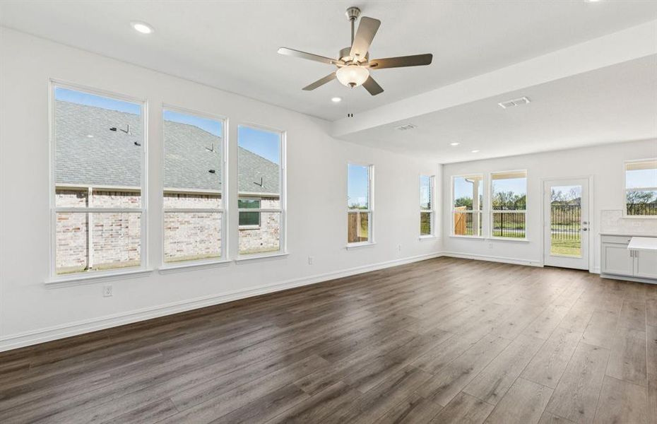 Spacious gathering room with large windows Spacious gathering room with large windows