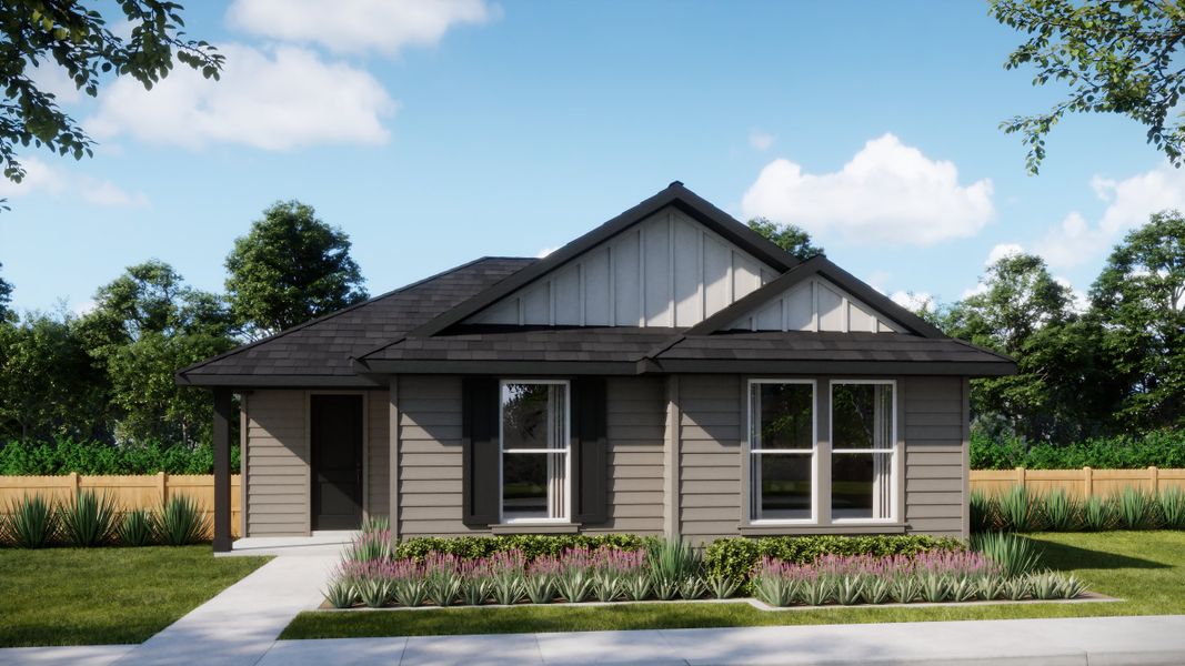 Representative exterior photo of a completed home built from the 3501 by Risewell Homes in Parkton Square, Kyle, TX (Image 3).