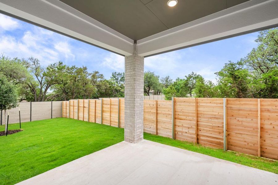 Exterior details and patio area of a home in Wolf Ranch, Georgetown (Image 23). Exterior details and patio area of a home in Wolf Ranch, Georgetown (Image 23).