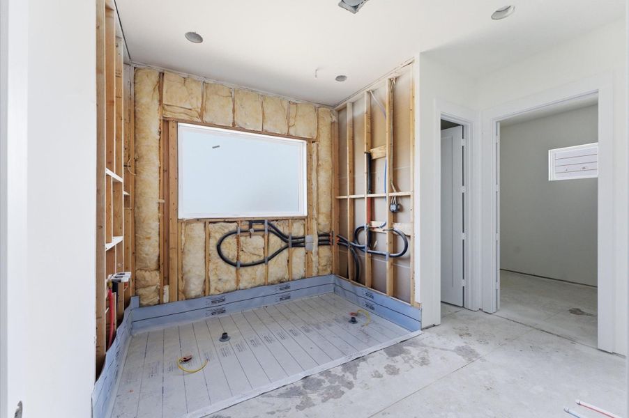 Large shower in the primary bathroom will also have a stand alone soaking tub.