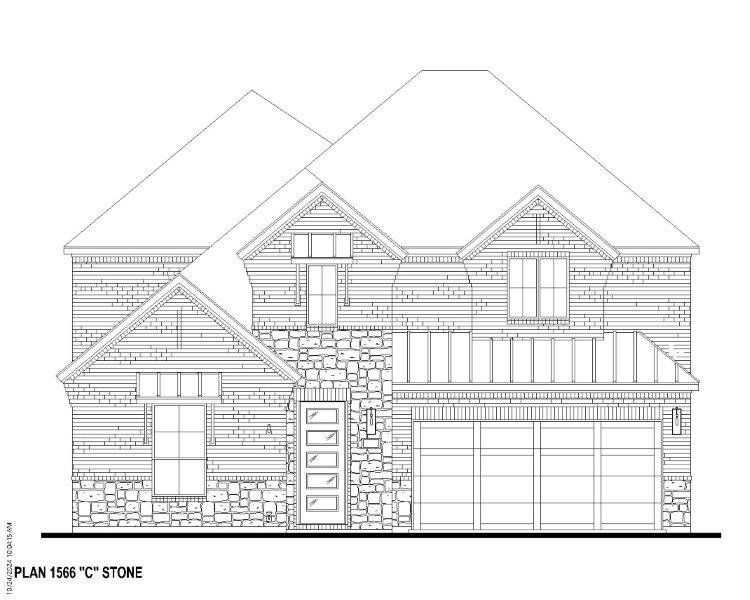 Plan 1566 Elevation C w/ Stone