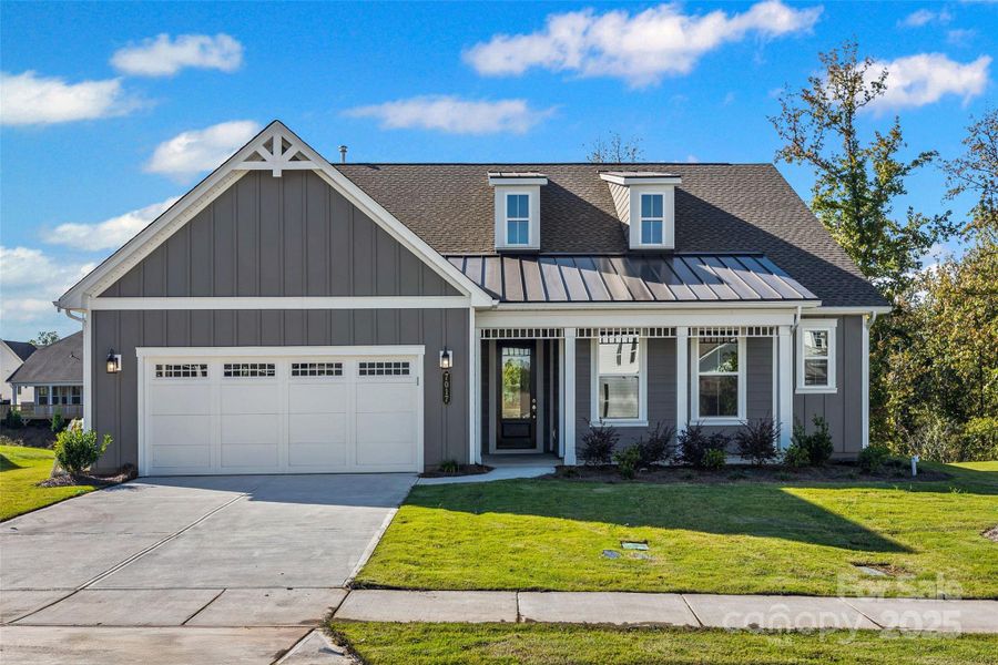 Front exterior of a new home in Handsmill on Lake Wylie, York, SC, highlighting curb appeal (Image 1).