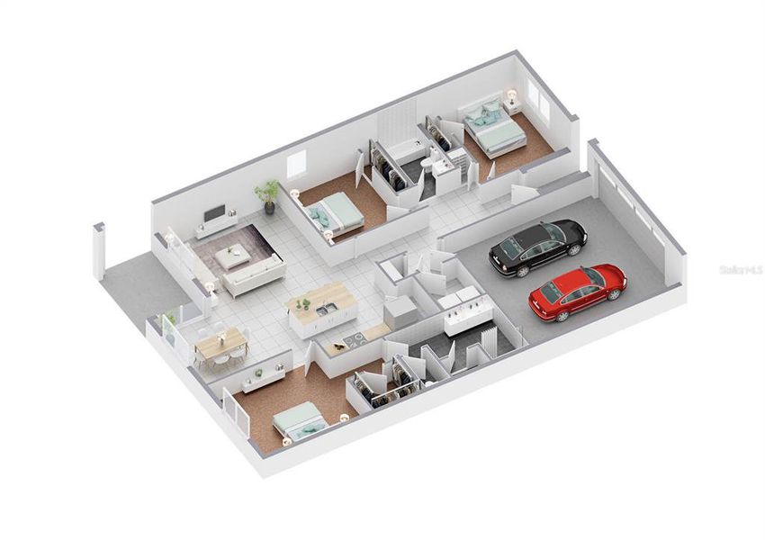 2D floor plan layout of this home in Fox Branch, Lakeland, FL (Image 5). 2D floor plan layout of this home in Fox Branch, Lakeland, FL (Image 5).