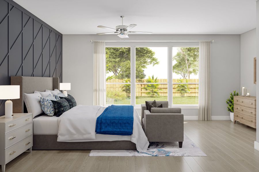 Representative furnished interior of a home built from the Seville by Tri Pointe Homes in Woodson’s Reserve, Spring (Image 9).