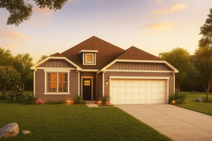 Representative exterior photo of a completed home built from the Olive III Trinity Grove Signature by Brohn Homes in Trinity Grove, Spring, TX (Image 13). Representative exterior photo of a completed home built from the Olive III Trinity Grove Signature by Brohn Homes in Trinity Grove, Spring, TX (Image 13).