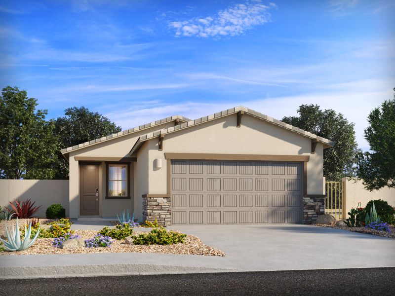 Front exterior of a home in the Las Patrias at Star Valley Phase III - Signature Series community, located in Tucson, AZ (Image 14).