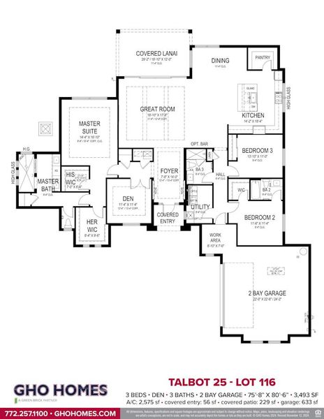 2D floor plan layout of this home in Bent Pine Preserve, Vero Beach, FL (Image 1).