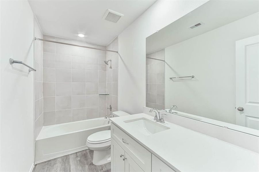 Quartz bathroom countertops. **Image representative of plan only and may vary as build**