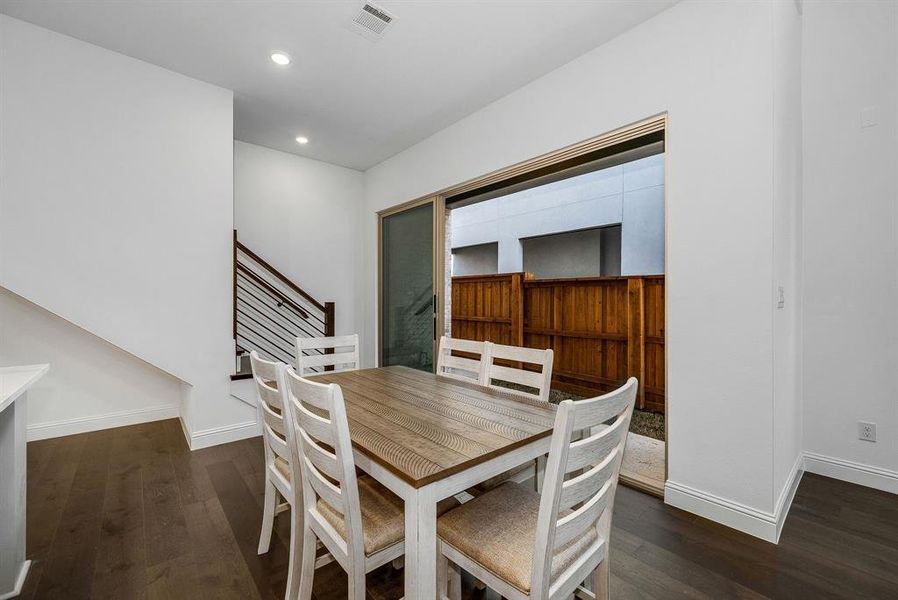 Furnished interior view inside a new home in Fields Villas - Darling Homes, Frisco (Image 11). Furnished interior view inside a new home in Fields Villas - Darling Homes, Frisco (Image 11).