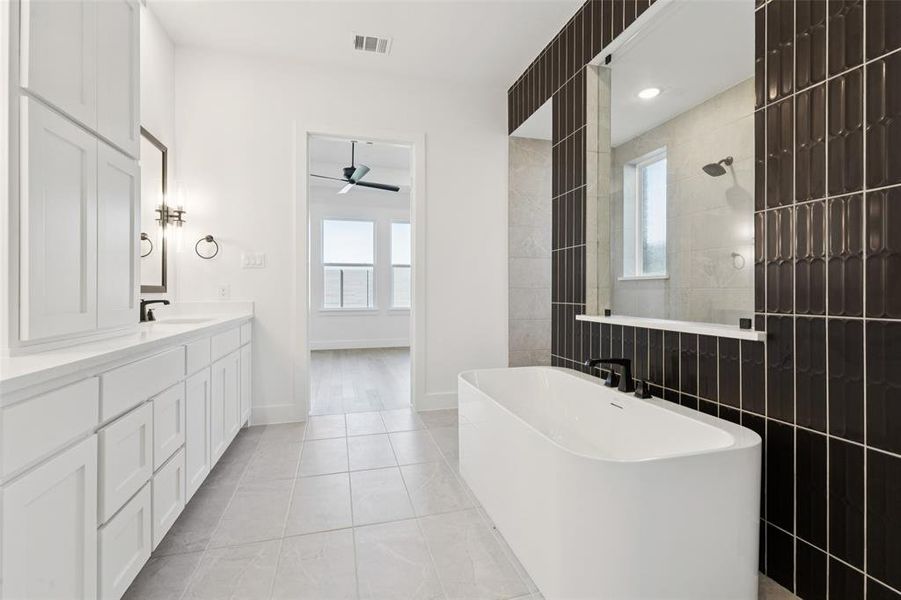 You'll enjoy a spa like experience every day with our signature owner's bath featuring a walk through shower with freestanding tub.