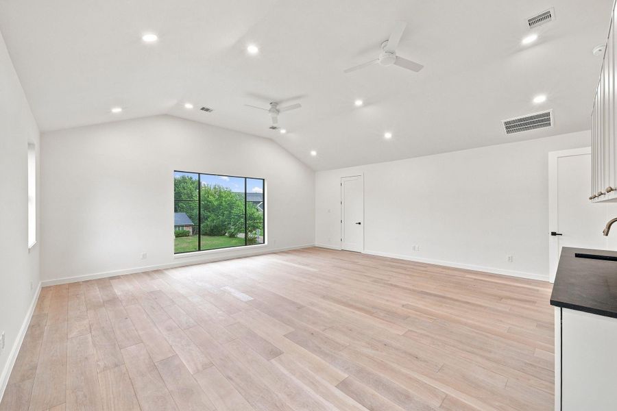 Game room is almost 25'x25'.