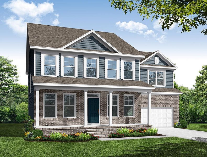 Representative exterior photo of a completed home built from the Colfax by Eastwood Homes in Hillcrest Grove, Wendell, NC (Image 6).