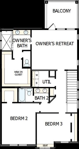 2D floor plan layout of this home in Trailside at Cottonwood Creek, Colorado Springs, CO (Image 4).