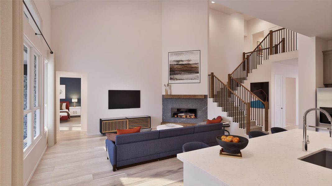 Furnished interior view inside a new home in Samara: Wentworth, League City (Image 10).