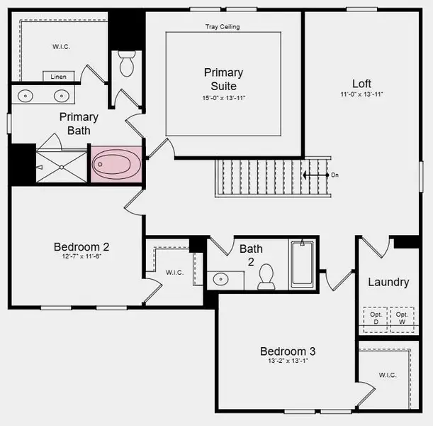 2D floor plan layout of this home in Heritage River, Euharlee, GA (Image 3).