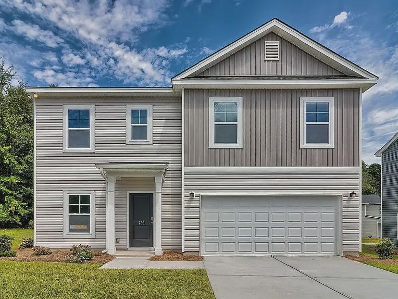 Front exterior of a new home in Emanuel Creek, West Columbia, SC, highlighting curb appeal (Image 1).