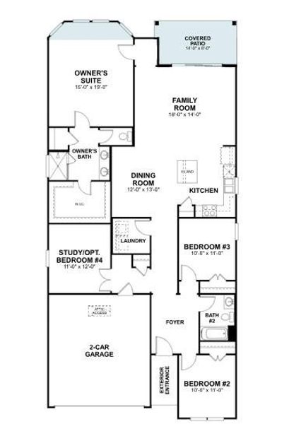 2D floor plan layout of this home in Cedar Brook, Leander, TX (Image 4). 2D floor plan layout of this home in Cedar Brook, Leander, TX (Image 4).