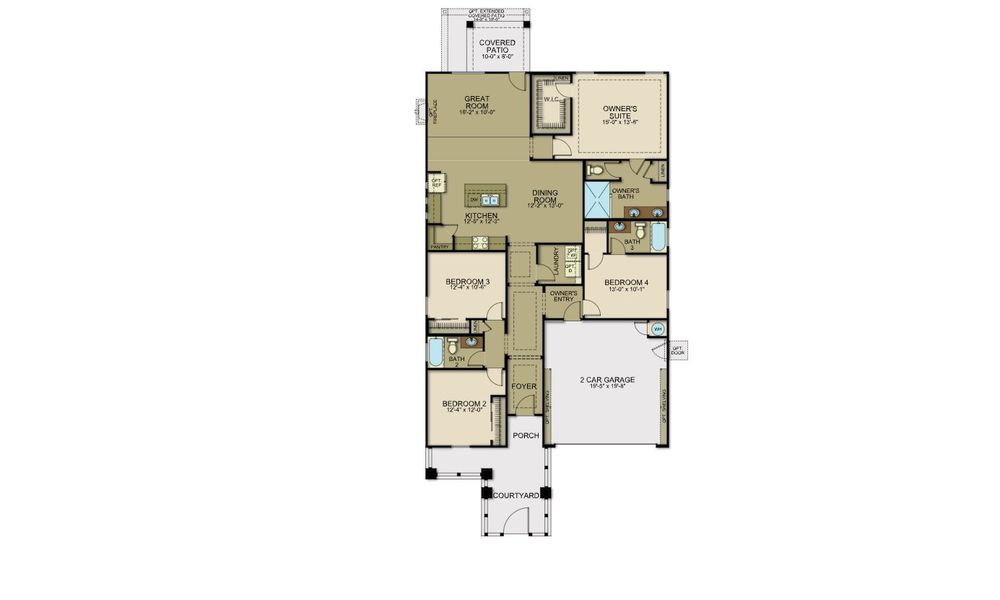 2D floor plan layout for the Scottsdale by View Homes in Enchanted Hills, El Paso, TX (Image 3).