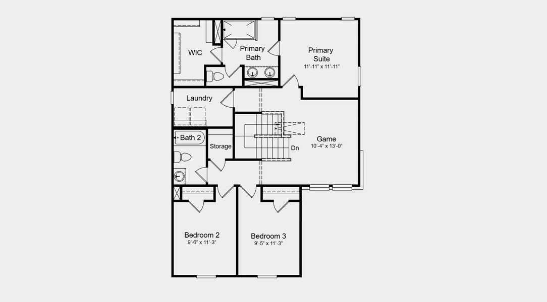 2D floor plan layout for the Harrier by Taylor Morrison in Village Grove, Dripping Springs, TX (Image 5).
