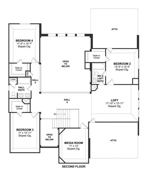 2D floor plan layout for the Josephine by K. Hovnanian® Homes in Tejas Landing, Needville, TX (Image 4). 2D floor plan layout for the Josephine by K. Hovnanian® Homes in Tejas Landing, Needville, TX (Image 4).