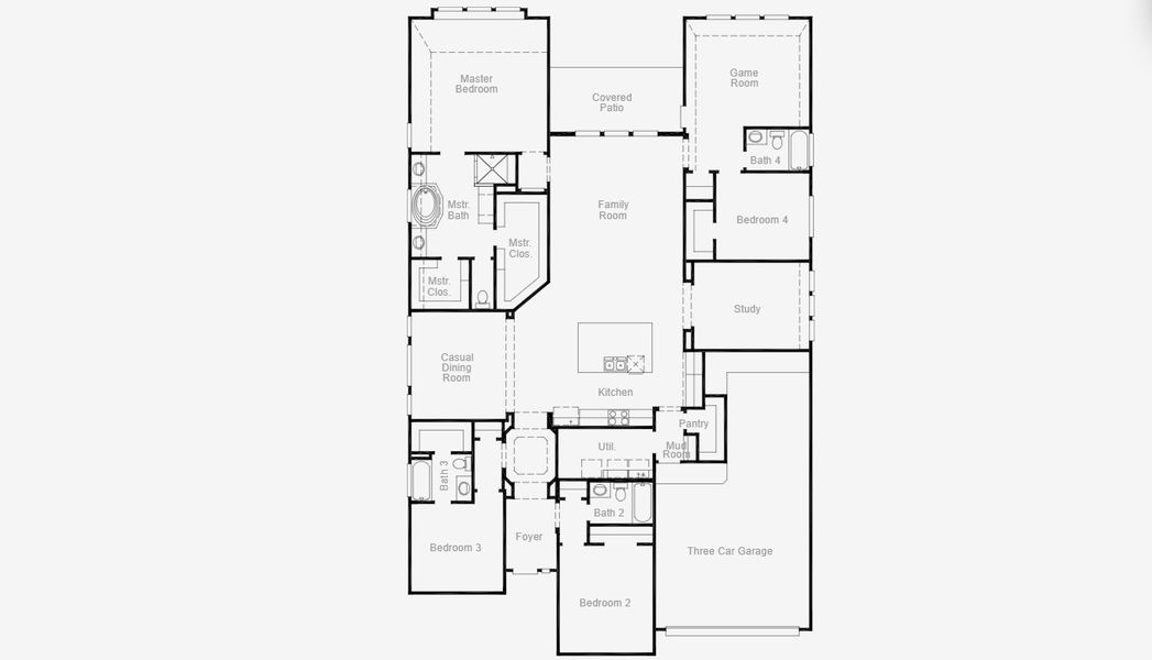 2D floor plan layout for the Bremond by Coventry Homes in Pecan Square 60', Northlake, TX (Image 4).