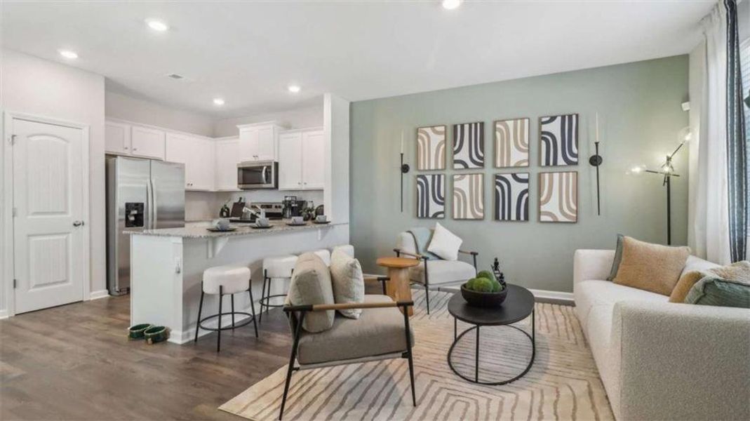 Furnished interior view inside a new home in The Gables at Agricultural Village, Perry (Image 11).
