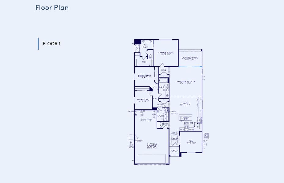 2D floor plan layout of this home in Soleo, San Tan Valley, AZ (Image 4).
