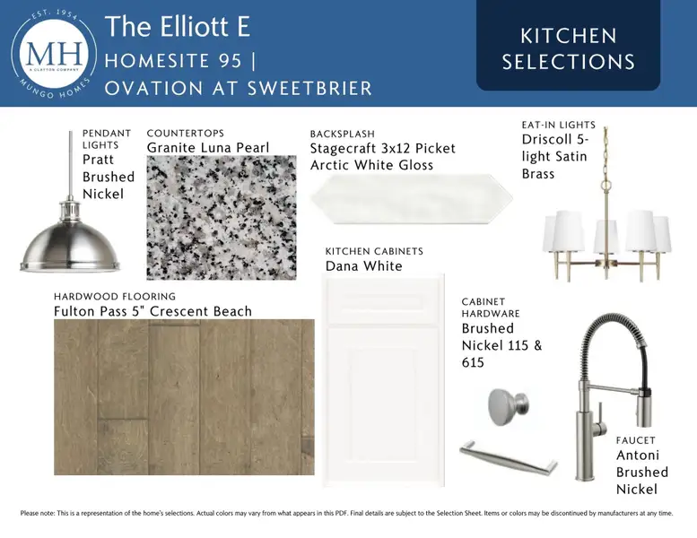 Sample of building materials used in homes in Ovation at Sweetbrier, Durham (Image 6).