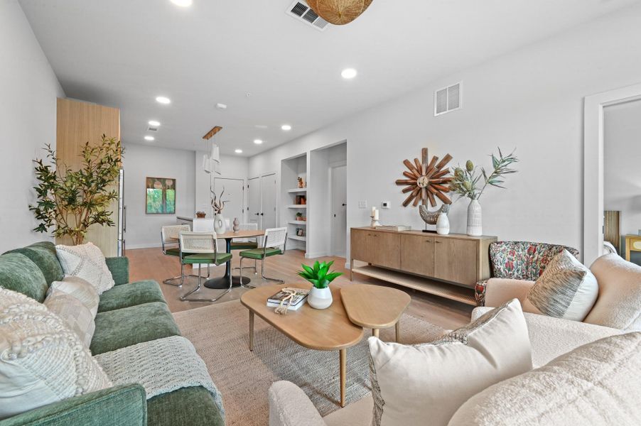 Furnished interior view inside a new home in One Oak, Austin (Image 10).