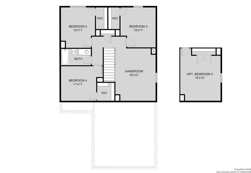 2D floor plan layout of this home in Dauer Ranch, New Braunfels, TX (Image 6). 2D floor plan layout of this home in Dauer Ranch, New Braunfels, TX (Image 6).
