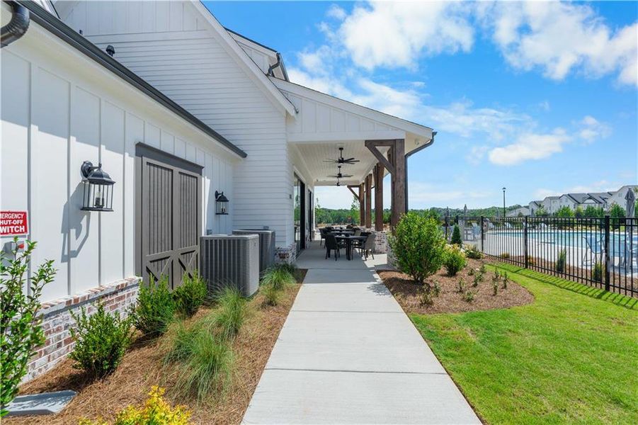 Exterior details and patio area of a home in Waterhaven, Cumming (Image 33).