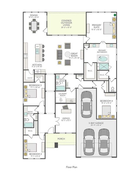 2D floor plan layout for the Rosedale by Tri Pointe Homes in Lariat, Liberty Hill, TX (Image 4).
