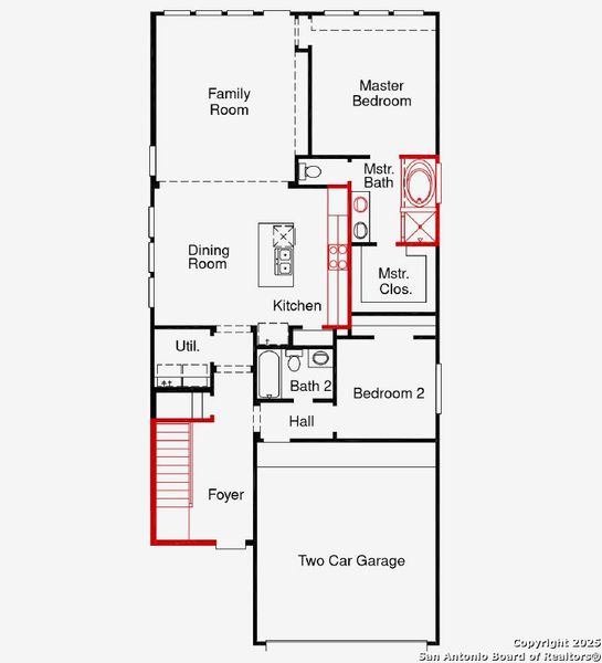 2D floor plan layout of this home in Rhine Valley, Schertz, TX (Image 5).