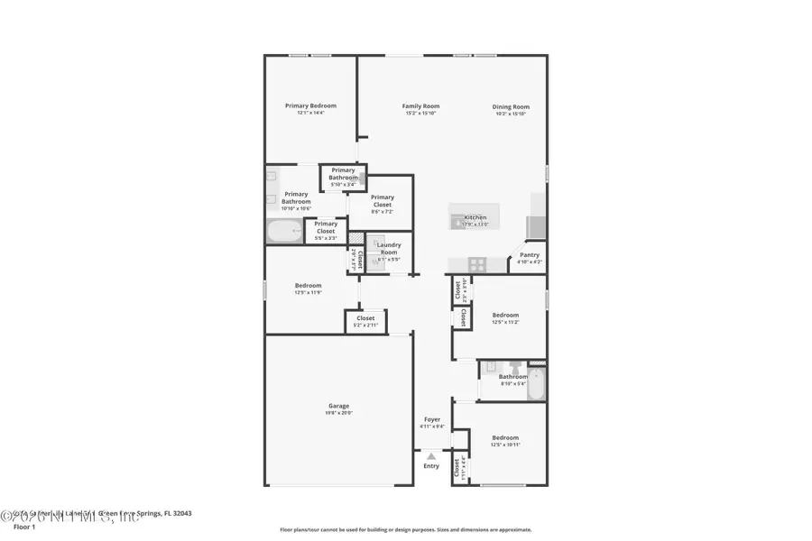 2D floor plan layout of this home in Cross Creek Express, Green Cove Springs, FL (Image 5).