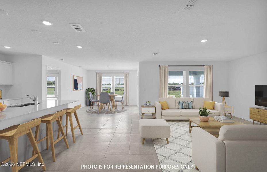 Furnished interior view inside a new home in Wells Landing, Jacksonville (Image 9).