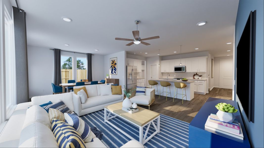 Furnished interior view inside a new home in The Canopies, New Caney (Image 2).