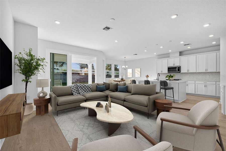 Furnished interior view inside a new home in Green Key Village, Lady Lake (Image 6). Furnished interior view inside a new home in Green Key Village, Lady Lake (Image 6).