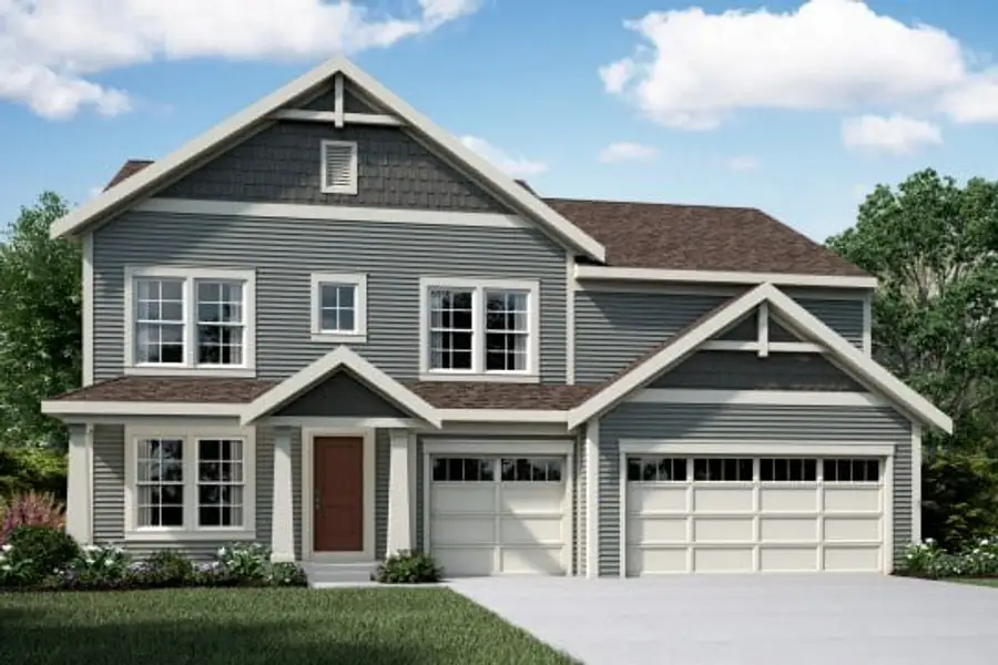 Representative exterior photo of a completed home built from the Grandin by Fischer Homes in Twin Lakes, Hoschton, GA (Image 8).