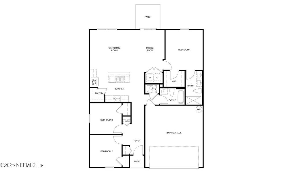 2D floor plan layout of this home in Copes Landing, Jacksonville, FL (Image 2). 2D floor plan layout of this home in Copes Landing, Jacksonville, FL (Image 2).