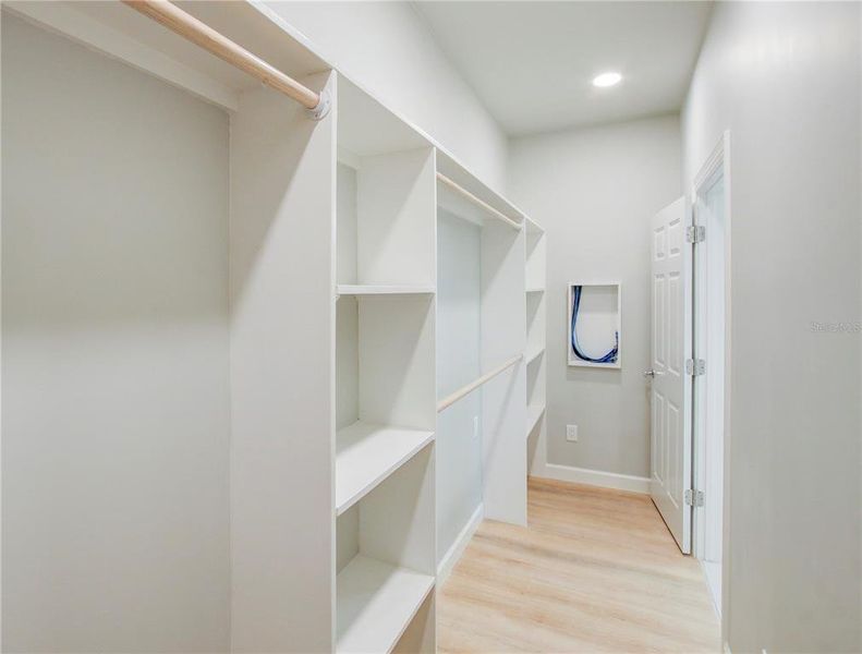 Custom closet in owner's suite