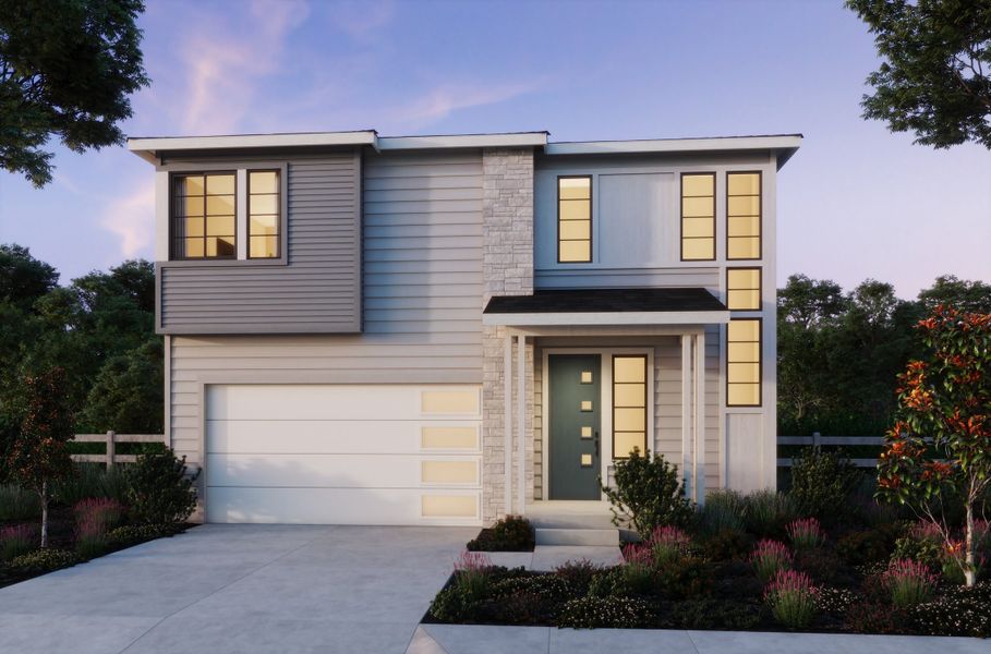 Representative exterior photo of a completed home built from the 5 by Trumark Homes in Trumark Homes at Sterling Ranch, Littleton, CO (Image 23).