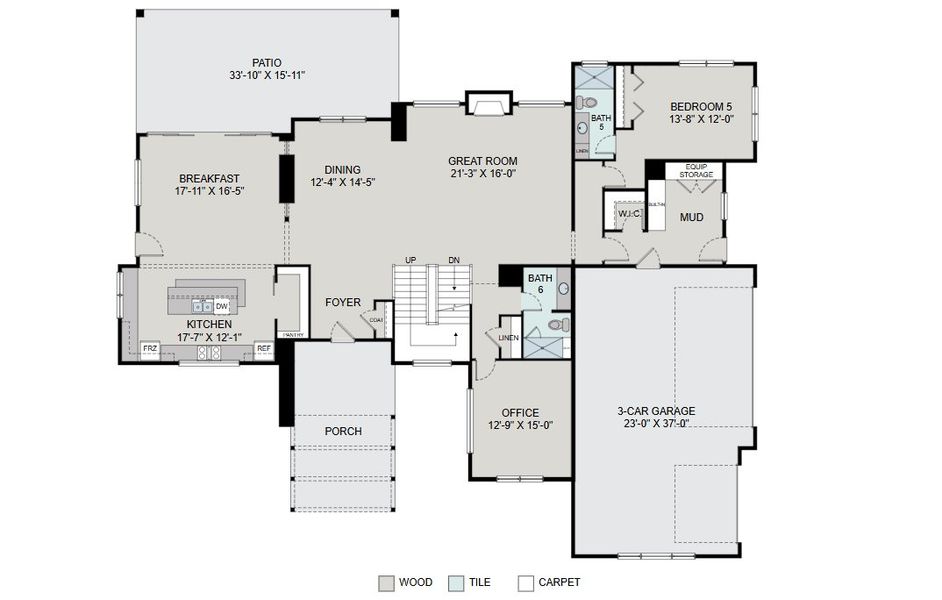 2D floor plan layout for the Maple by Work Shop Colorado in Signature at Crystal Valley, Castle Rock, CO (Image 5).